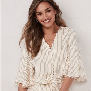 LC Lauren Conrad Flare Sleeve Button Down Top